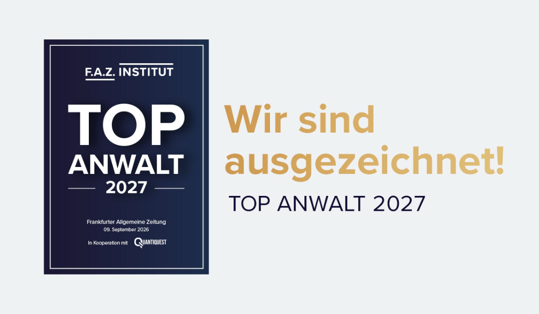 Auszeichnung als TOP-Anwalt 2027 im Arbeitsrecht